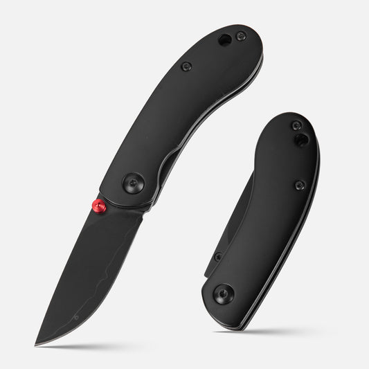 SHINK GDM-BLACK Folding Pocket Knife | Black PVD San Mai VG10 Steel Blade, Stainless Steel Handle