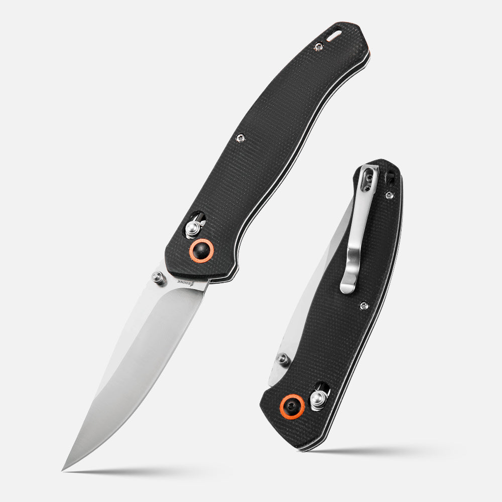 SHINK MKT-YR EDC Folding Knife | 440C Steel, Micarta Handle, Axis Lock