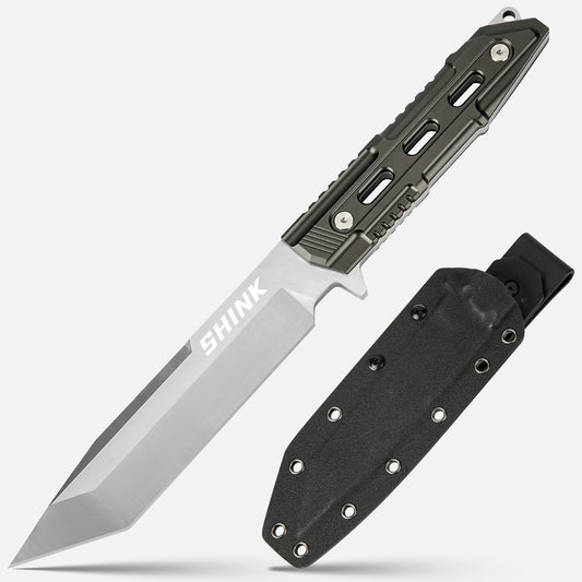 SHINK JX-YS Tactical Tanto Fixed Blade Knife | 440A Stainless Steel, Aluminum Alloy Handle