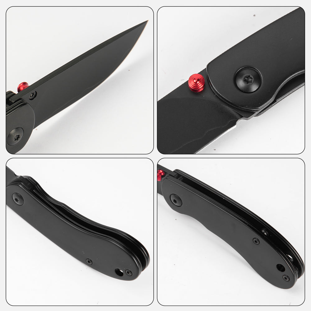 SHINK GDM-BLACK Folding Pocket Knife | Black PVD San Mai VG10 Steel Blade, Stainless Steel Handle