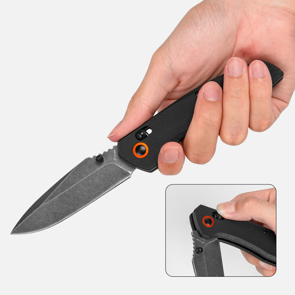 SHINK G10-SXH EDC Folding Knife | 440C Steel, G10 Handle, Axis Lock