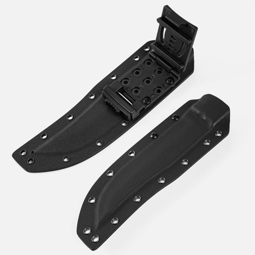 SHINK XN-BLACK Tactical Fixed Blade Knife | 440A Steel, Nylon Fiber Handle, K Sheath
