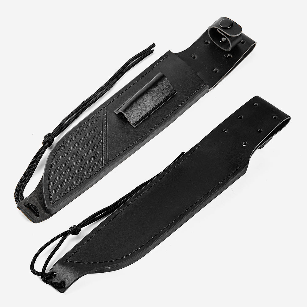 SHINK BL-HS Fixed Blade Tactical Knife | 440A Steel, Nylon Fiber Handle, Genuine Leather Knife Sheath