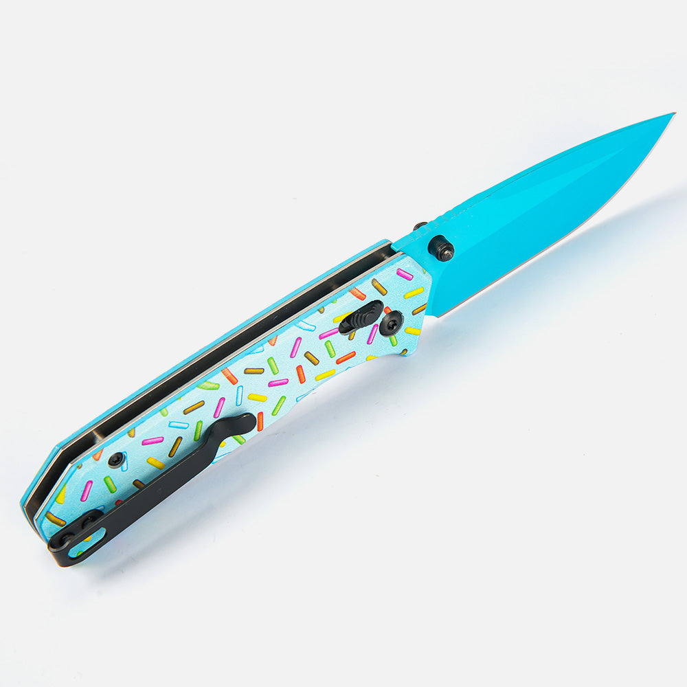 Shink PK-02 Colorful Sprinkle Folding Knife – 420J2 Steel, Aluminum Handle, EDC Pocket Knife