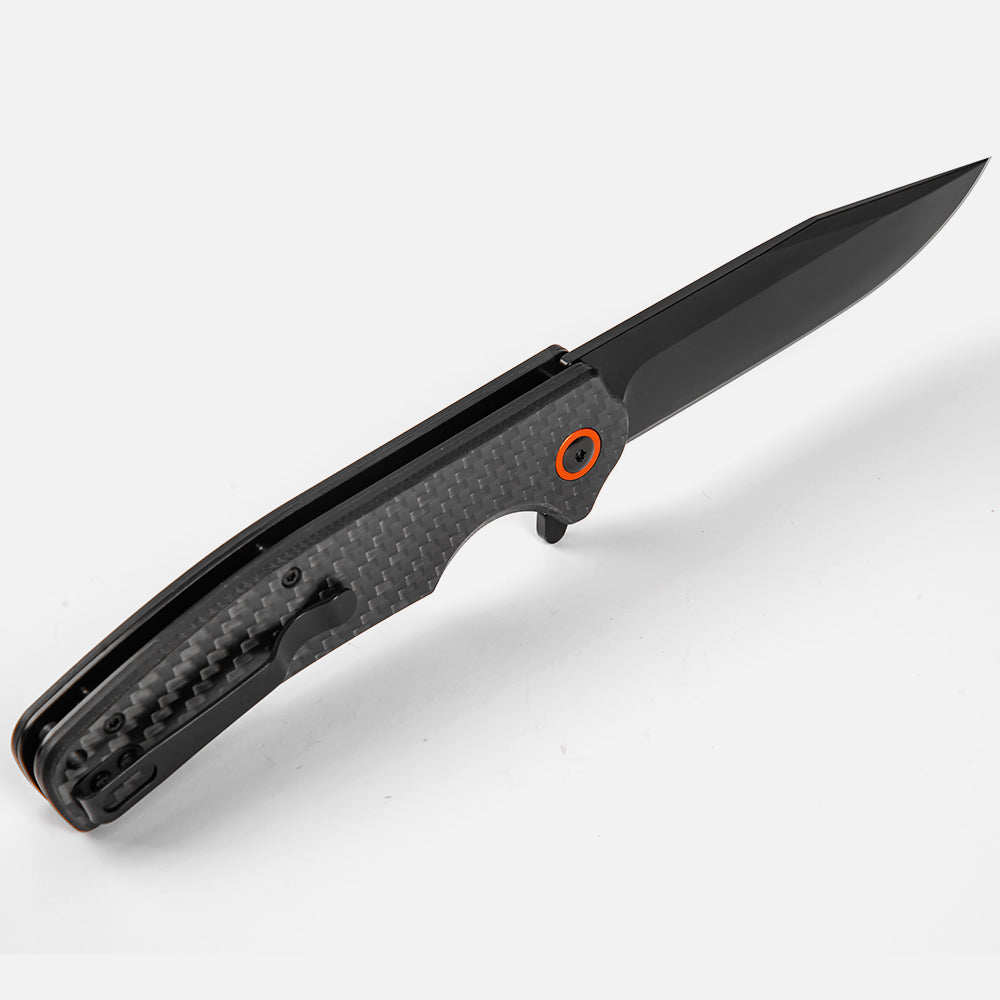 SHINK TX-01-QH Folding Pocket Knife | 440C Stainless Steel Blade, Carbon Fiber Handle