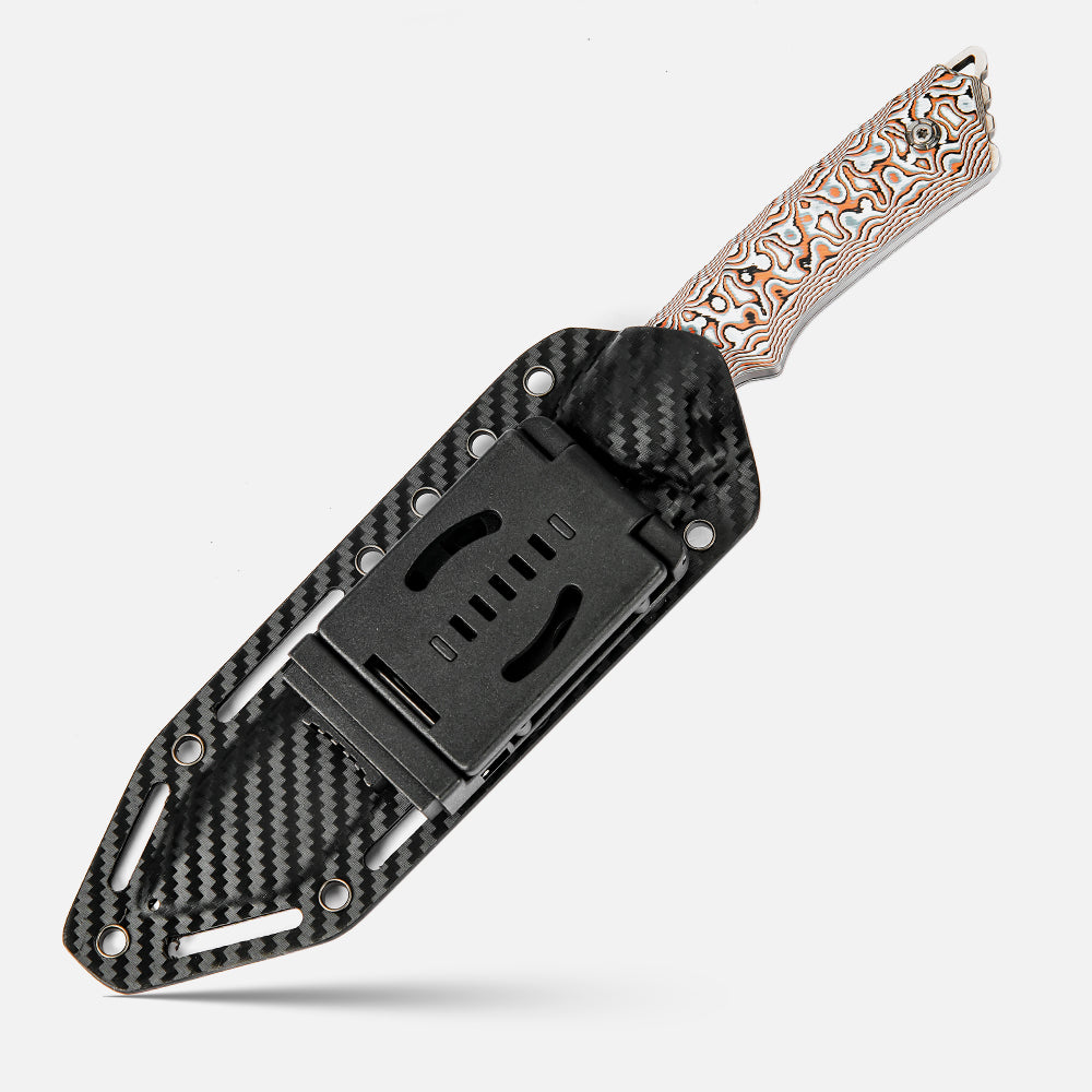 SHINK MKT-01 Heavy Duty Tactical Tanto Fixed Blade Knife | Satin Finish D2 Steel, Mikata Handle